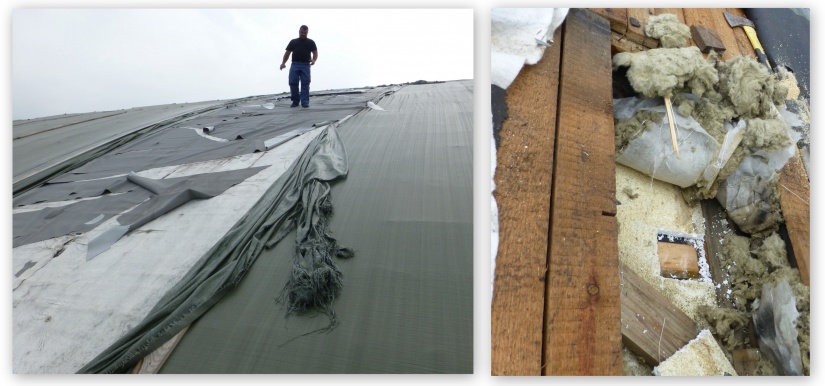 Zimný štadión - oprava havárie strechy - sonda strechy