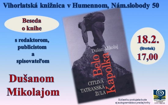 Beseda o knihe s Dušanom Mikolajom