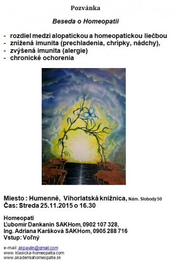 Homeopatia beseda knižnica menšia