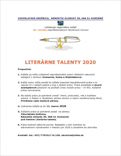 Literárne talenty 2020