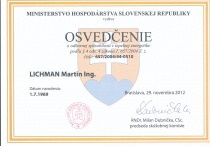 Osvedčenie o tepelnej odbornosti [Martin Lichman]
