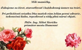 POZDRAV primátora mesta ku Dňu matiek