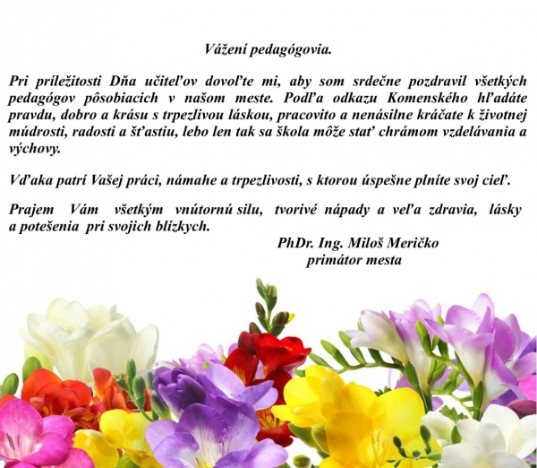 Pozdrav ku Dňu učiteľov