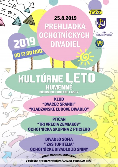 Prehliadka ochotníckych divadiel v rámci Kultúrneho leta 2019