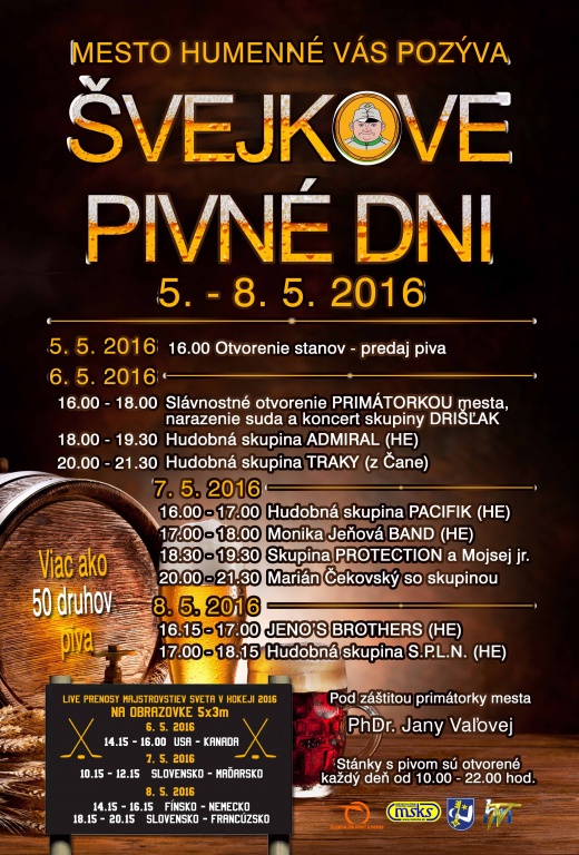 Program Švejkových pivných dní 2016