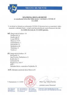 Uzatvorenie materských a základných škôl