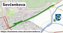 ulica Ševčenkova – mapa