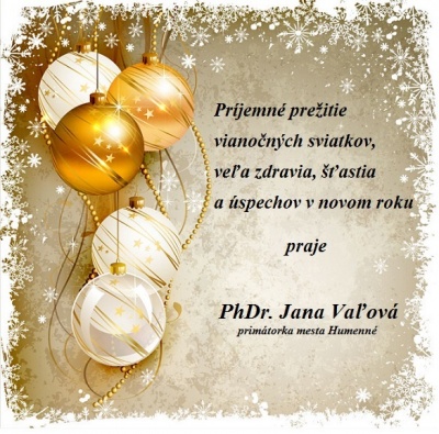 vianočný pozdrav primátorky 2015 menší