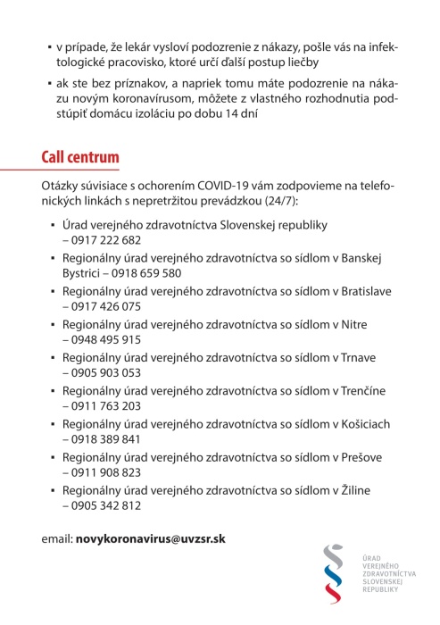 Odporúčania pre ľudí prichádzajúcich z oblastí výskytu ochorenia COVID-19
