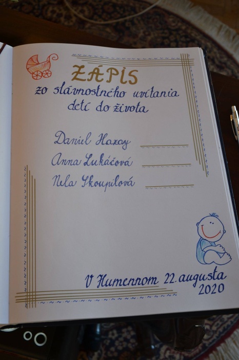 Uvítanie detí do života - 22.8.