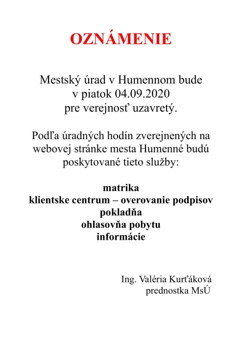 Mestský úrad v obmedzenom režime