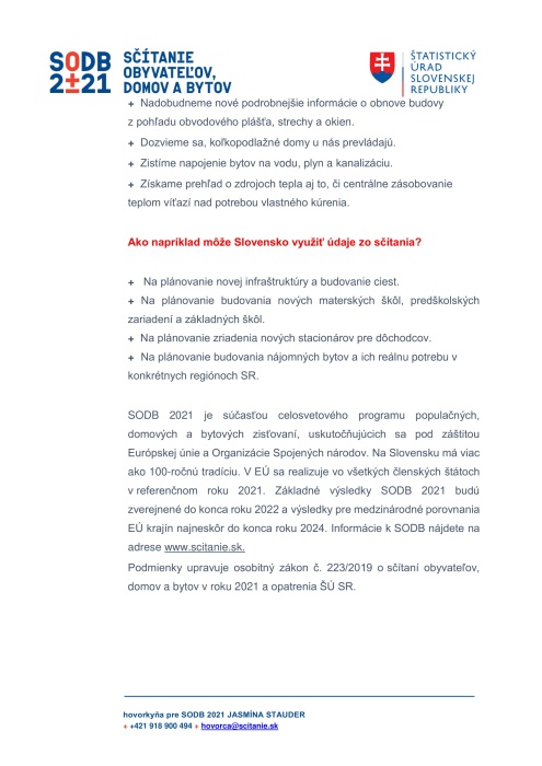 Sčítanie obyvateľov, domov a bytov 2021