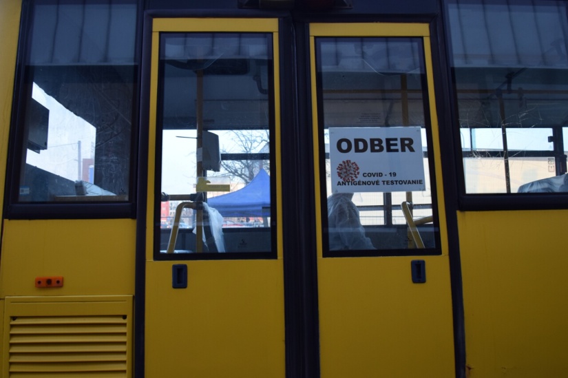 Testovacie miesto v autobuse
