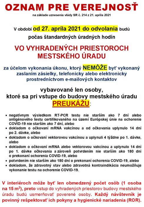Klientske centrum a pokladňa v úradných hodinách