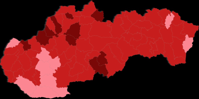 Covid automat (mapa regiónov) od 5. mája