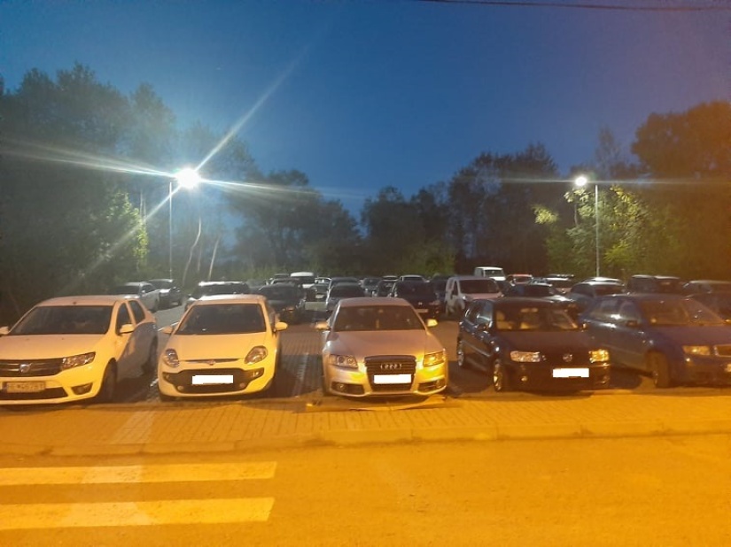 Záchytné parkovisko (ul. SNP) s osvetlením