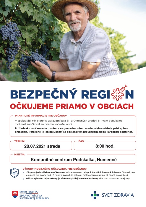 MOBILNÉ OČKOVANIE: Komunitné centrum (Podskalka)