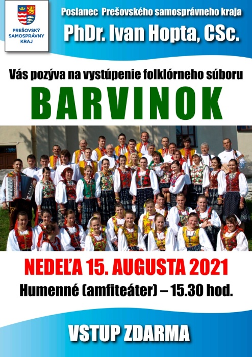 Ivan Hopta, poslanec PSK, pozýva...  FS Barvinok