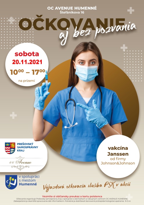Očkovanie aj bez pozvania (20.11.2021) v OC Avenue