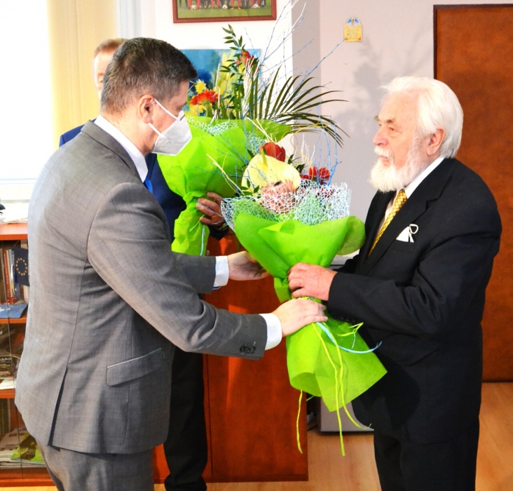 Jubilant Boris Voroňák (80) u primátora Miloša Merička