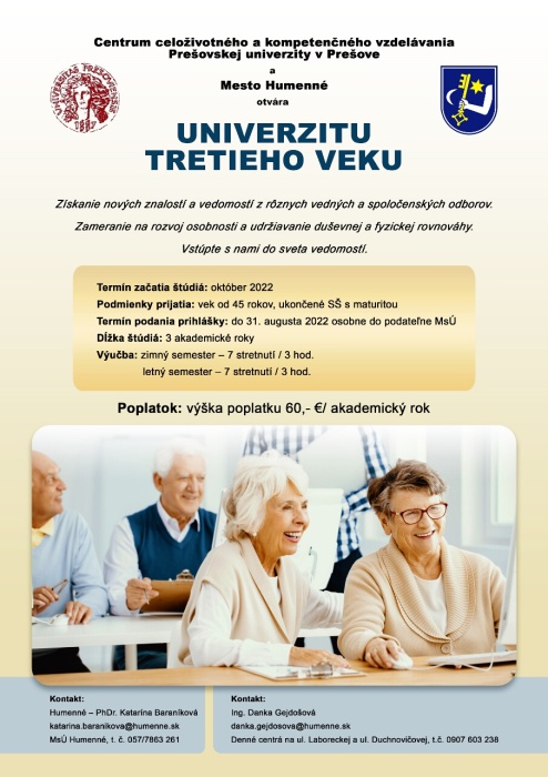 UNIVERZITA 3. VEKU: možnosť prihlásiť sa
