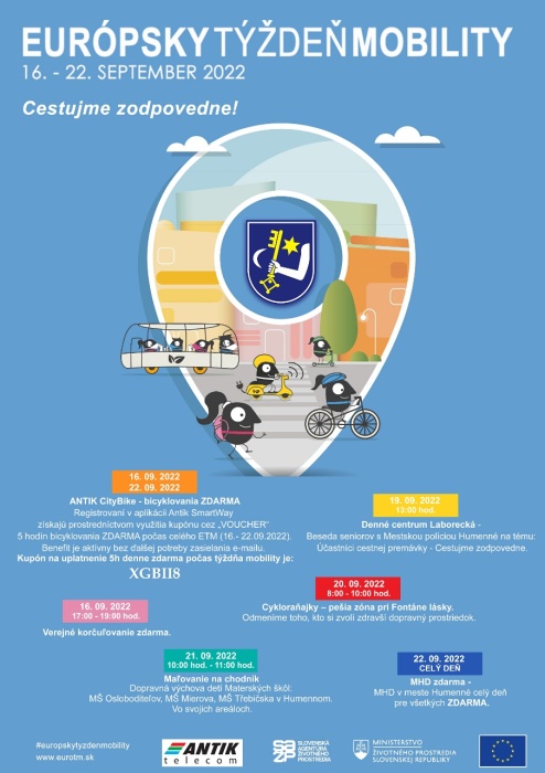 Európsky týždeň mobility (16. až 22.9.) v Humennom