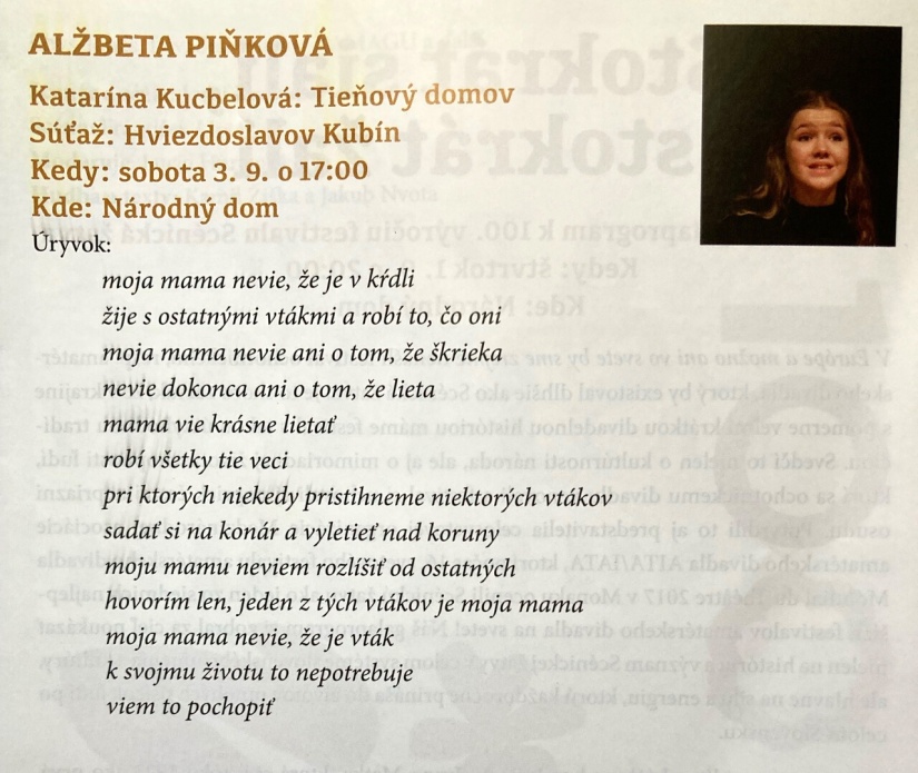 Z programového bulletinu Scénickej žatvy