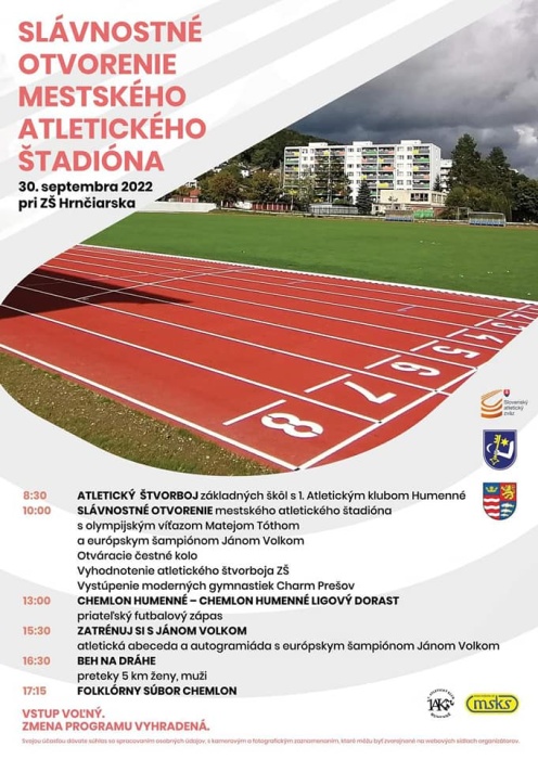 MESTSKÝ ATLETICKÝ ŠTADIÓN – slávnostné otvorenie 30.9.