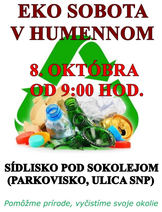 Jesenná EKO SOBOTA SA uskutoční 8. októbra 2022