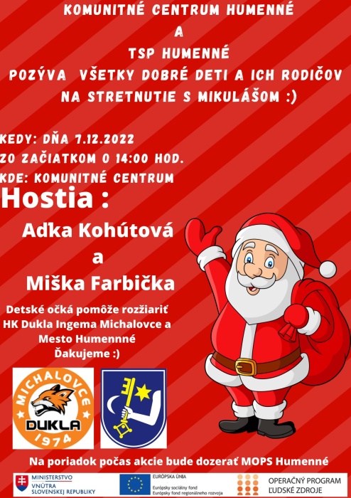 Komunitné centrum pozýva na stretnutie s Mikulášom