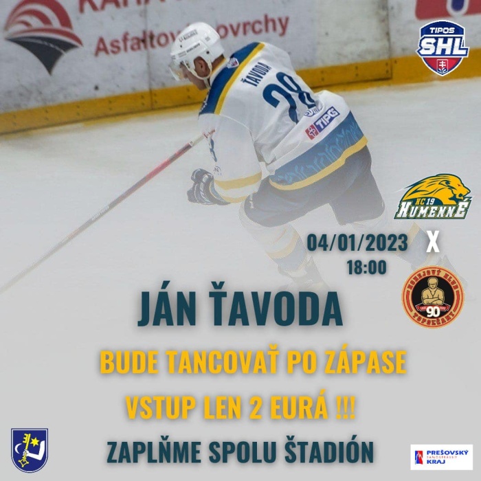 HC 19 Humenné - Topoľčany... Polovičné vstupné a tanec Jána Ťavodu