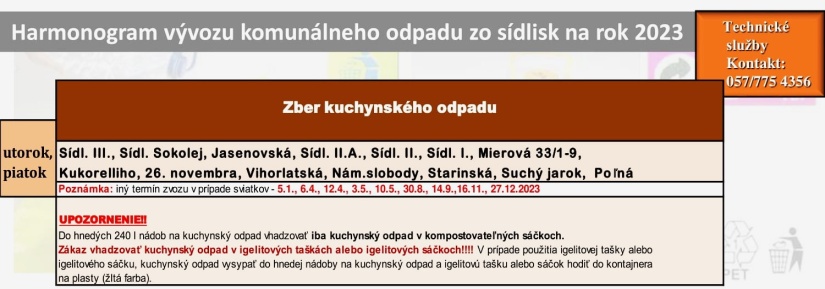 Harmonogram 2023 - vývoz odpadu