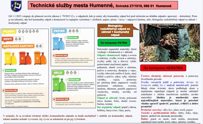Harmonogram 2023 - vývoz odpadu