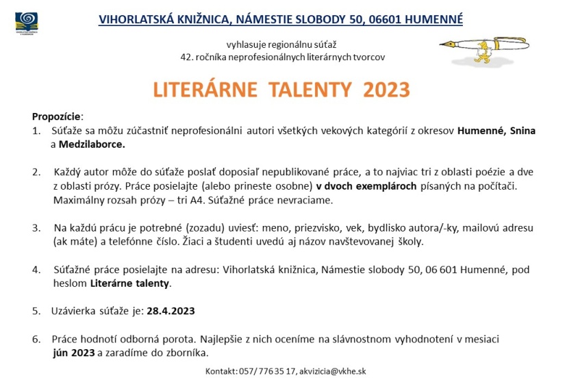 Literárne talenty 2023