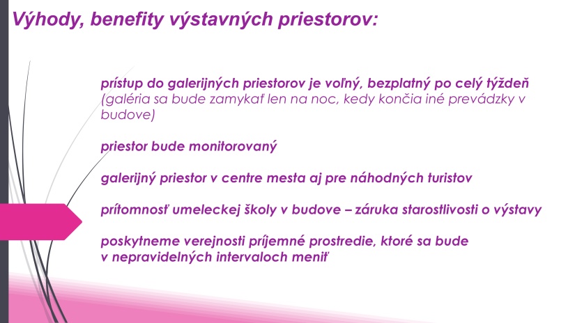 Víťazný projekt Galéria na schodoch