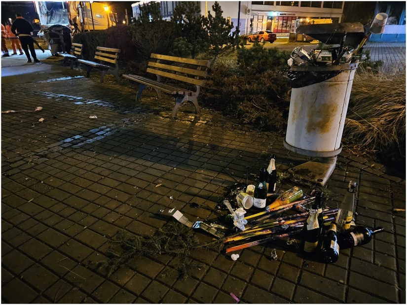 Čistenie mesta po silvestrovskej oslave