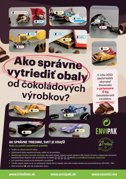 Ako triediť obaly z čokolády