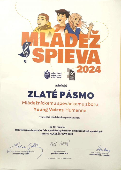 Young Voices na súťaže Mládež spieva 2024