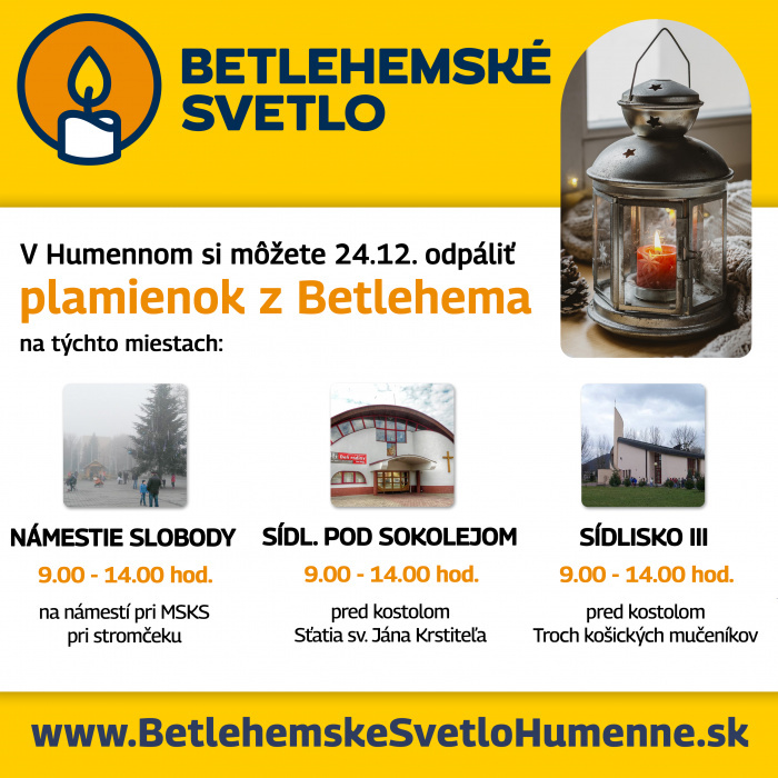 BETLEHEMSKÉ SVETLO 2024