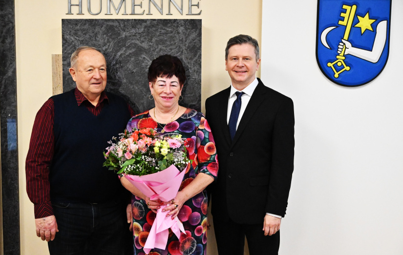 Jubilantka Mária Čaklošová u primátora mesta