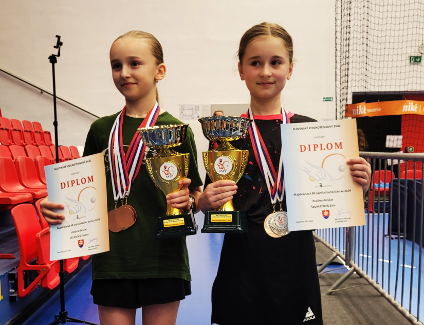 Zuzka Veľasová (ŠKST Humenné) má z M-SR v stolnom tenise striebro a bronz