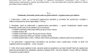 Prevádzkový poriadok TS mesta Humenné pre prevádzkovanie odstavných plôch motorových vozidiel