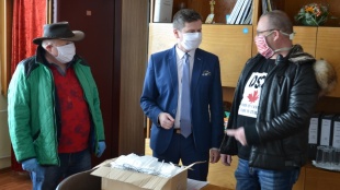 Oskar Balogač, primátor Miloš Meričko a Stanislav Schlimbach