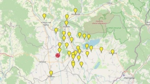 Epicentrum a lokality meraní zemetrasenia 24.4.