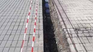 Oprava žľabov na pravej strane pešej zóny