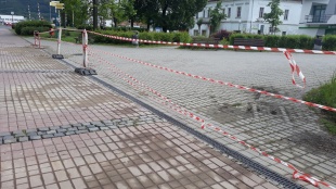 Opravená pravá strana pešej zóny