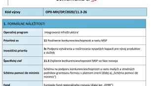 Výzva na podporu malých a stredných podnikov