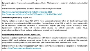 Výzva na podporu malých a stredných podnikov