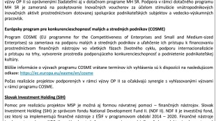 Výzva na podporu malých a stredných podnikov