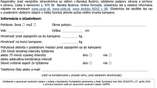 Vyzvi srdce k pohybu 2021 - účastnícky list